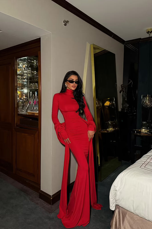 Red Sexy Elegant Formal Glam Bodycon Dress